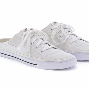 Nike White Mule Sneakers Women’s Size 9.5 Slip On Lace Up Casual Shoes